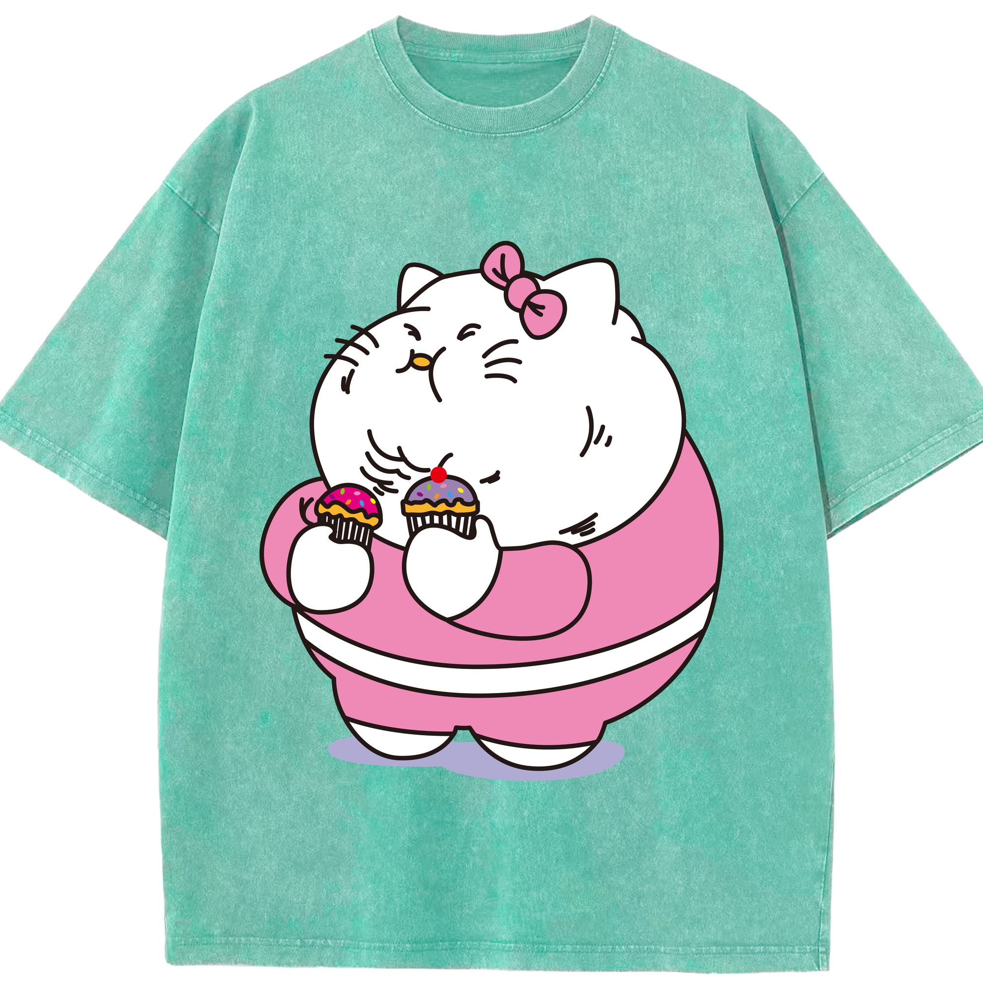 （画像用） Hello Kitty ハローキティ 綿100% ヴィンテージ風 半袖Tシャツ（フロントプリント）